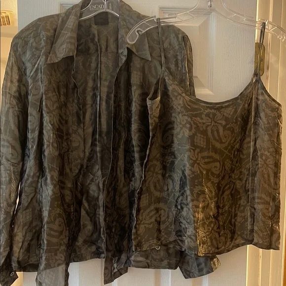 Escada Chic Paisley Blouse and Camisole Set - Picture 1 of 7